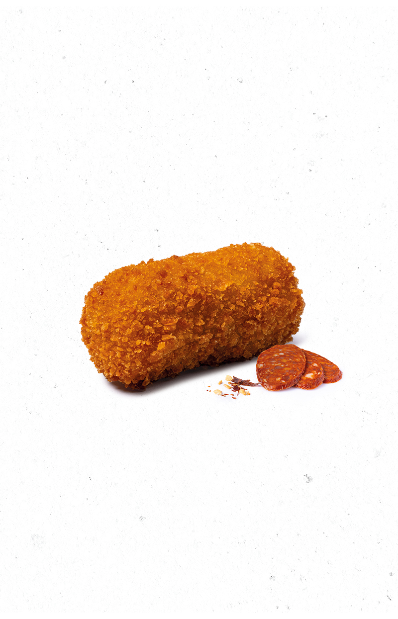 Grootmeester mini chorizo kroketje met krokante korst