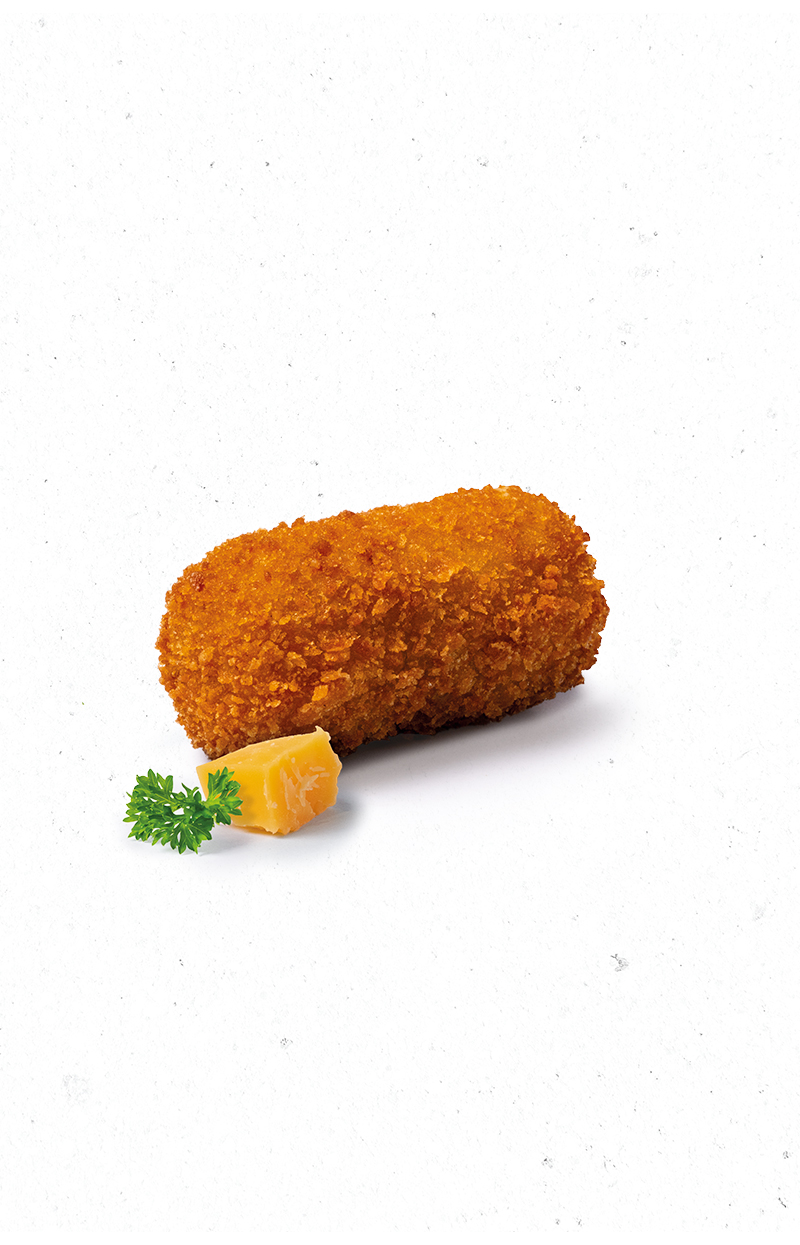 Grootmeester mini oude kaas vega kroketje met krokante korst