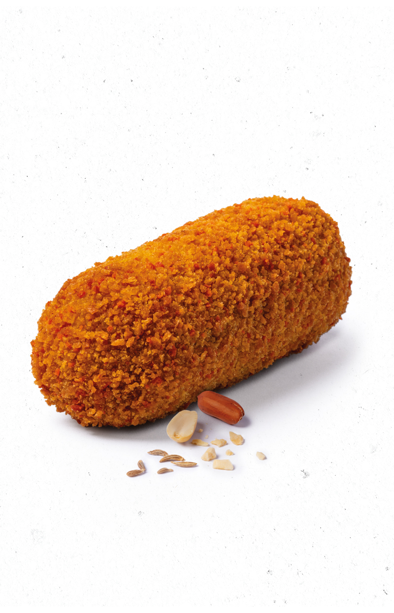 Grootmeester kipsaté kroket met krokante korst